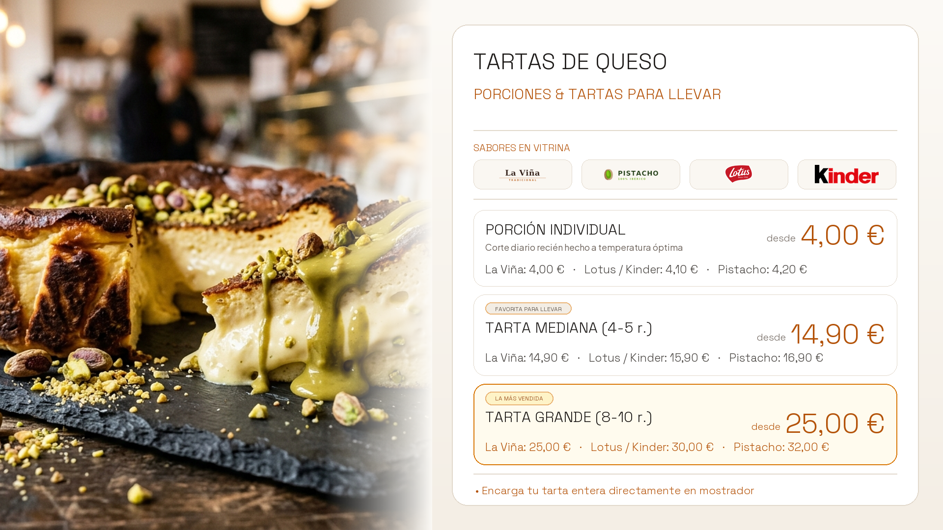Tartas de Queso